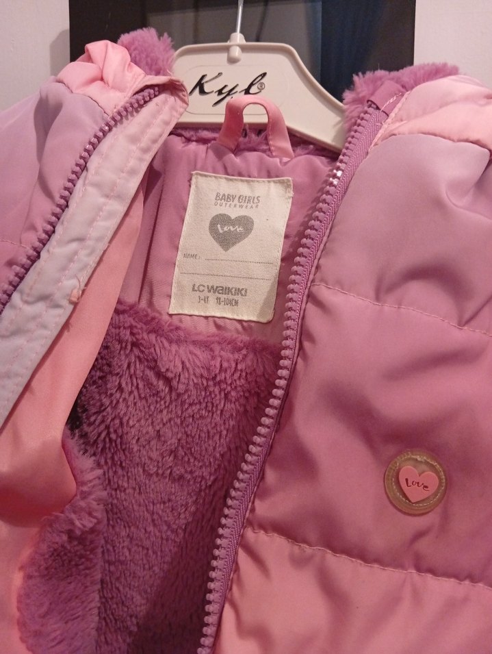 Kız Çocuk Pembe Düğmeli Ceket - Görsel 4