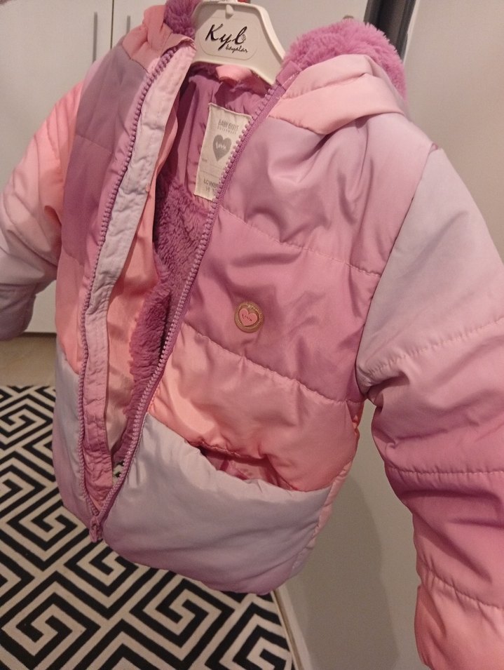 Kız Çocuk Pembe Düğmeli Ceket - Görsel 3