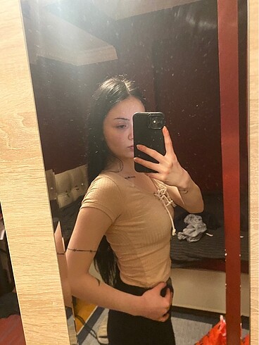 s Beden bağcıklı crop