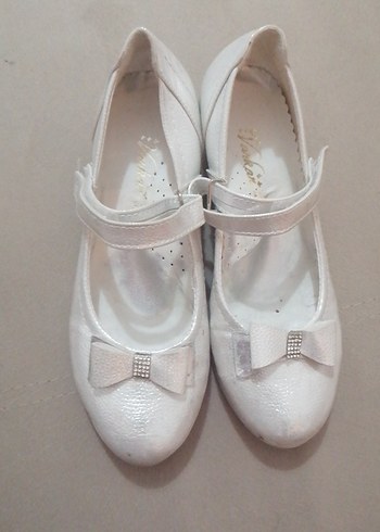 Kız Çocuk Beyaz Fiyonk Detaylı Babet - Görsel 2