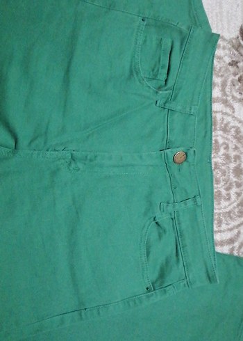 Yeşil Salaş Midi Kadın Kot Pantolon - Görsel 2