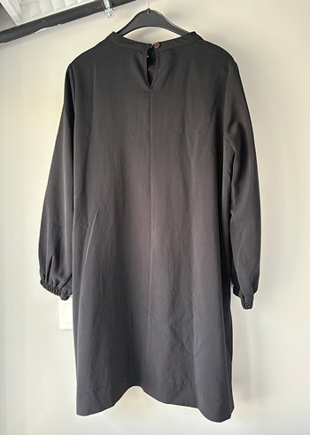 Uzun Kollu Siyah Salaş Midi Tunik - Görsel 2