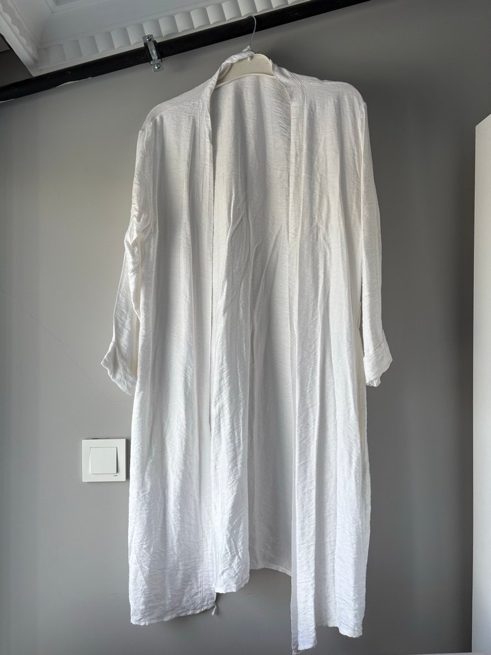Bohem Beyaz İnce kimono - Görsel 2