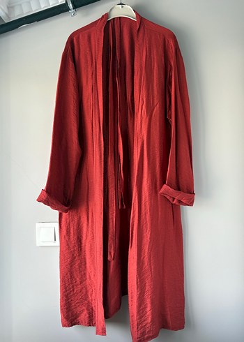 Kırmızı Uzun Bohem Salaş Kadın kimono - Görsel 2