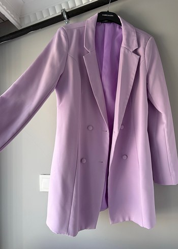 Uzun Kollu Pastel Mor Kadın Blazer - Görsel 2