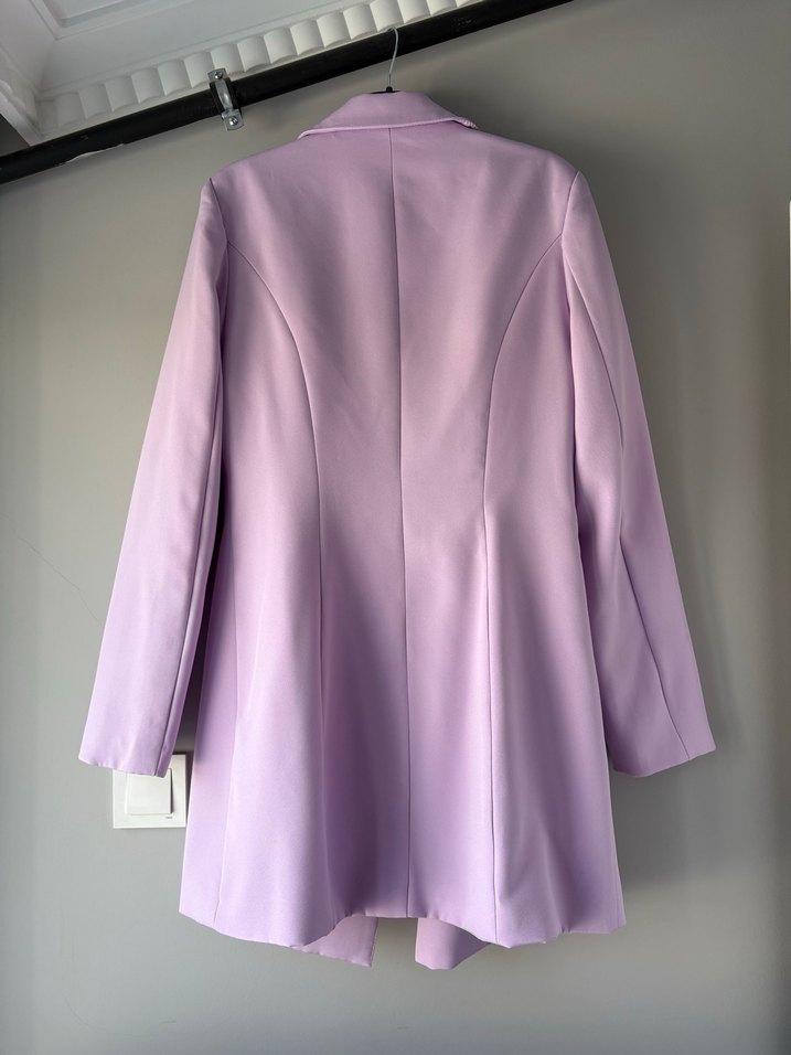 Uzun Kollu Pastel Mor Kadın Blazer - Görsel 3