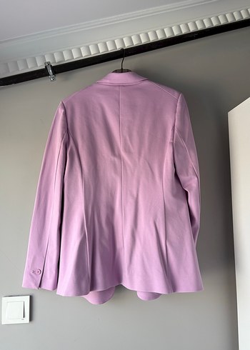 Mor Kadın Süet Düğmeli Blazer Ceket esprit - Görsel 3