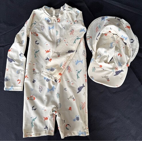 1 Yaş Beden beyaz Renk H&M Bebek Mayo Seti