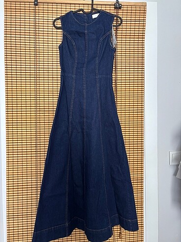 Uzun denim elbise