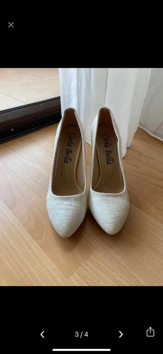 Beyaz İpek Görünümlü İnce Topuklu Kadın Ayakkabı - Görsel 2