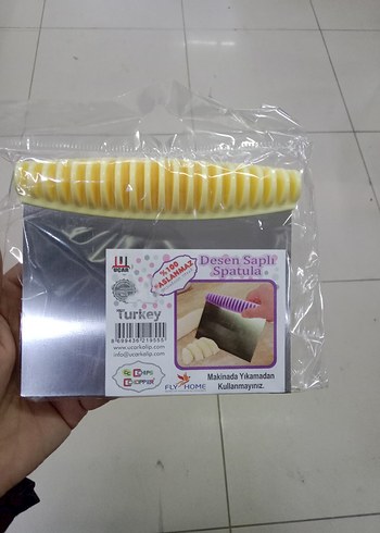 Desenli Saplı Spatula - Sarı - Görsel 2