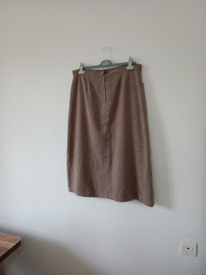 Bej Midi Hamile Keten Etek - Görsel 4