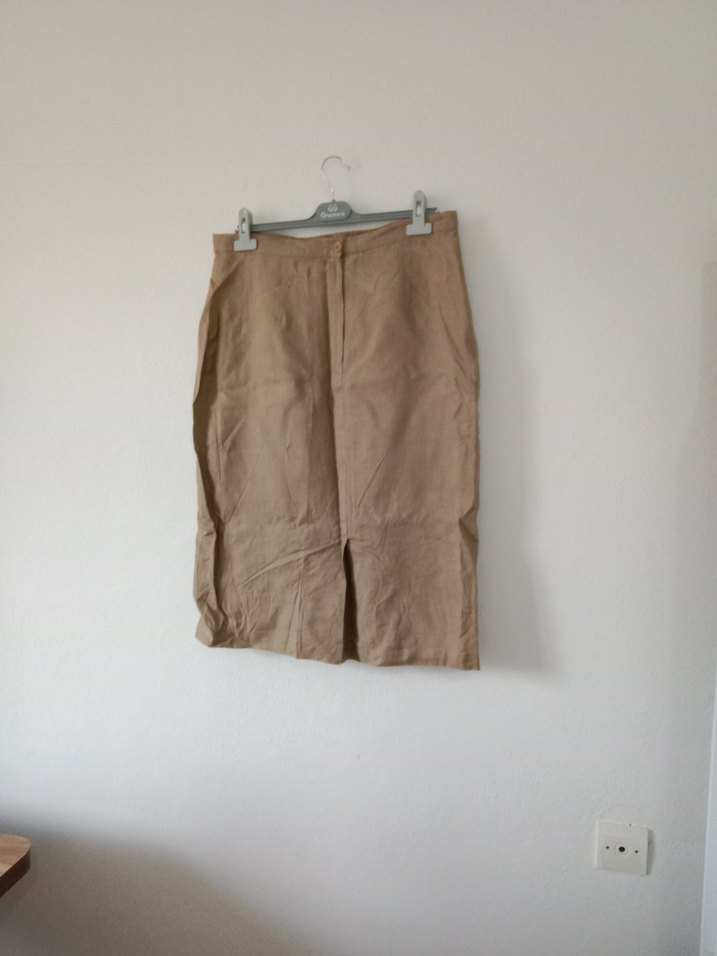 Bej Mini Hamile Keten Etek - Görsel 3