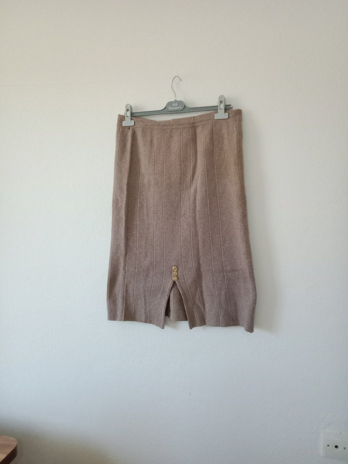 Bej Kısa Örme Hamile Eteği - Görsel 3