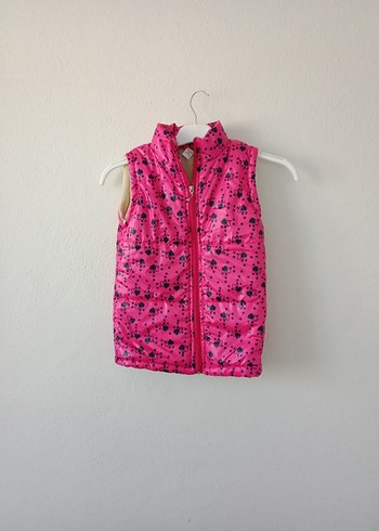 Kız Çocuk Pembe Fermuarlı Yelek - Görsel 5