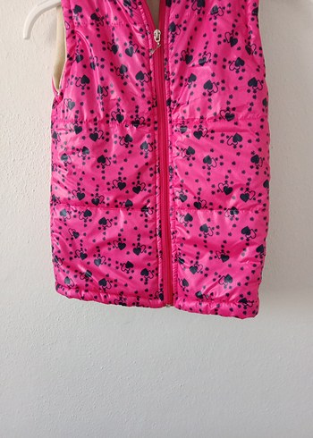 Kız Çocuk Pembe Fermuarlı Yelek - Görsel 3