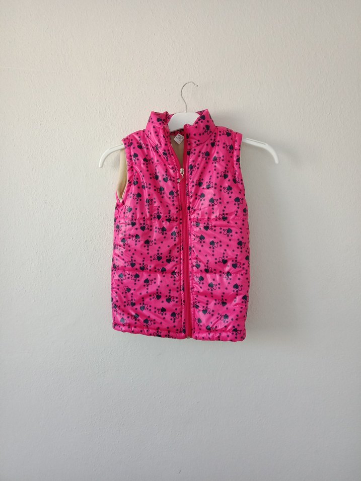 Kız Çocuk Pembe Fermuarlı Yelek - Görsel 5