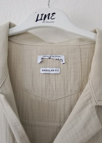 Bej Keten Kısa Kollu Erkek Gömlek - Görsel 11