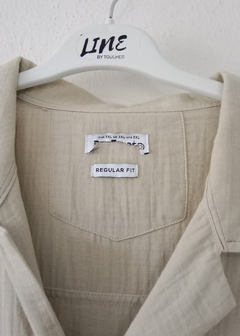 Bej Keten Kısa Kollu Erkek Gömlek - Görsel 12