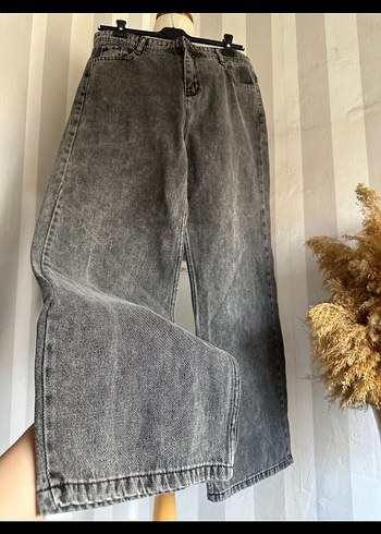 bol paça yüksek bel jean - Görsel 3