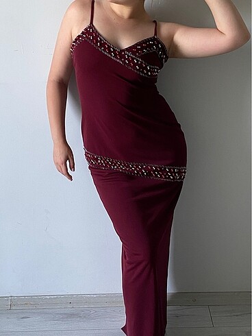 Bordo elbise