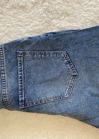40 Beden Kadın Mavi Bol Kesim Kot Pantolon