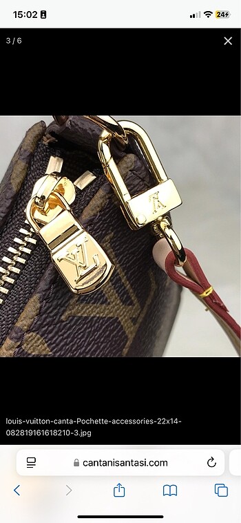 Beden kahverengi Renk Louis vuitton canta pochette accessories 22×14
