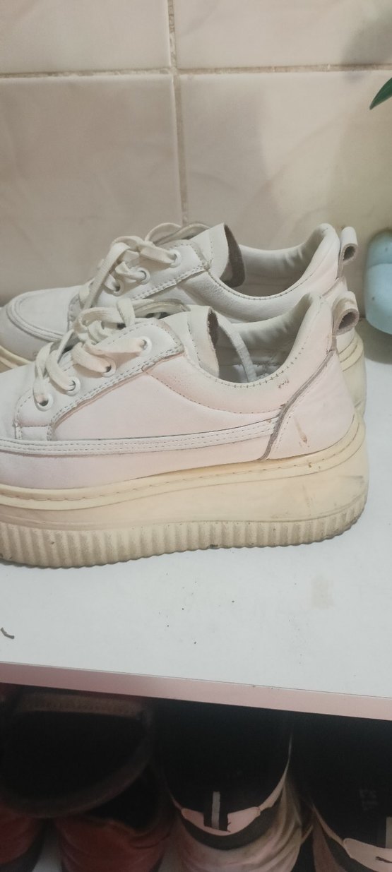 Beyaz Platform Topuklu Kadın Spor Ayakkabı - Görsel 3