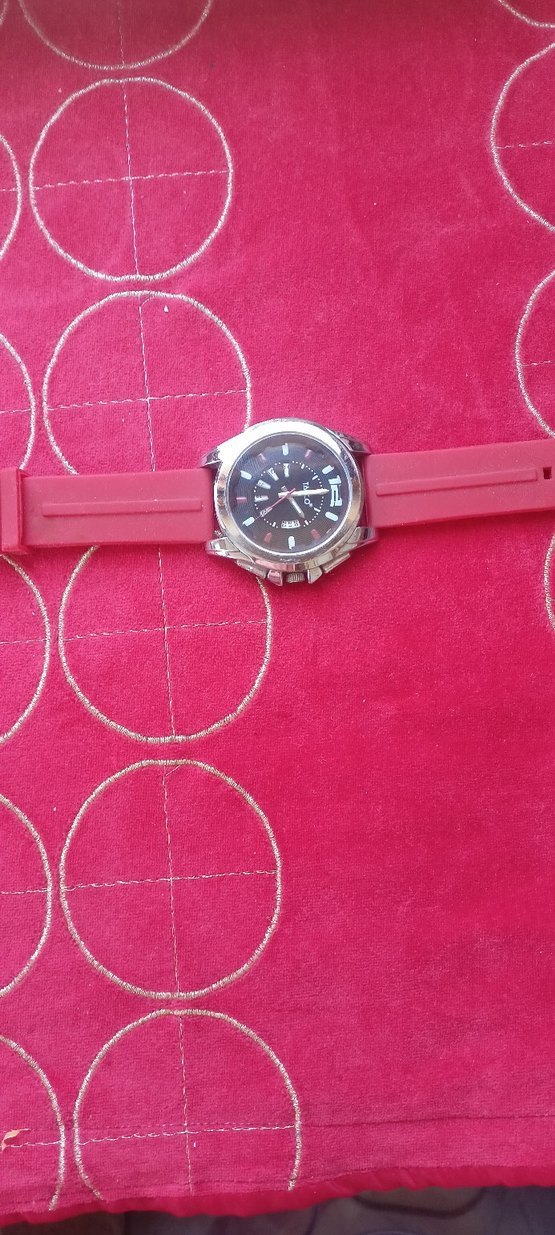 Kırmızı Kayışlı Erkek Biker Saat - Görsel 2