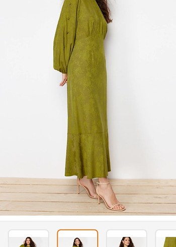 Kadın Haki Uzun Salaş Elbise - Görsel 2