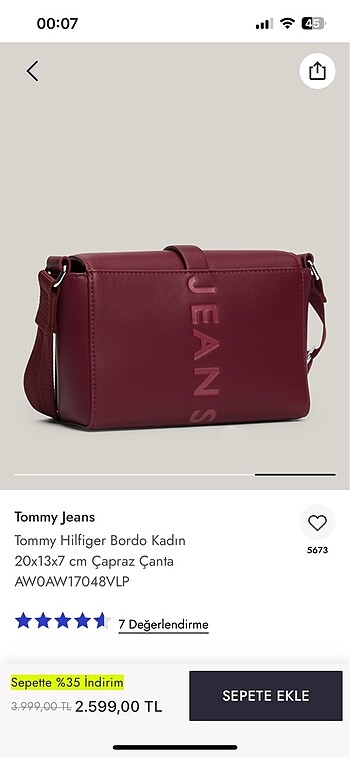  Beden TOMMY orijinal çanta