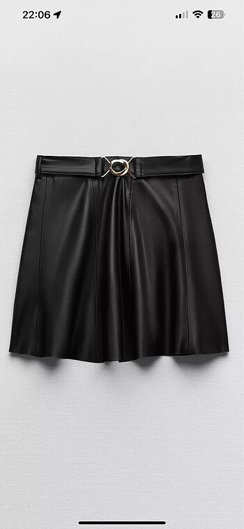 Zara Zara suni deri kemerli etek
