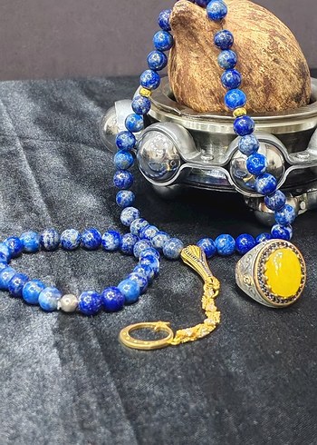 Lapis lazuli taş tespih takım - Görsel 3