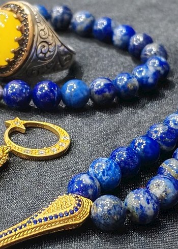 Lapis lazuli taş tespih takım - Görsel 7