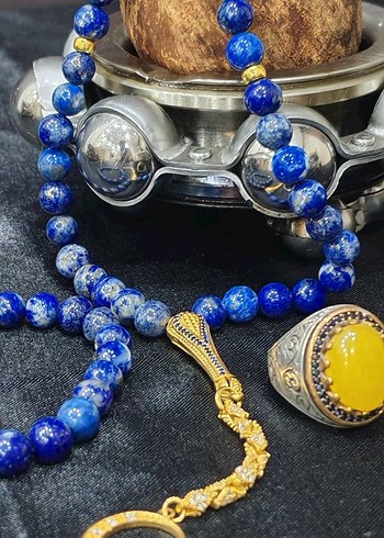 Lapis lazuli taş tespih takım - Görsel 2