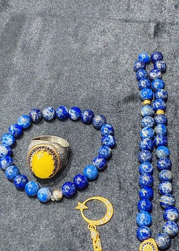 Lapis lazuli taş tespih takım - Görsel 5