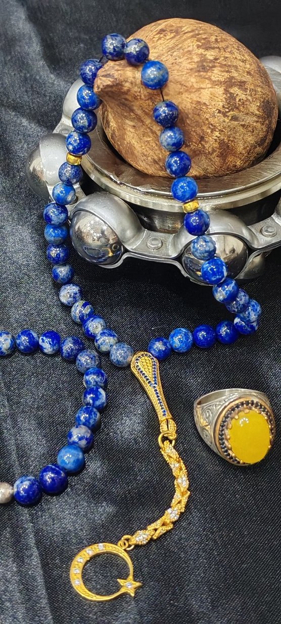 Lapis lazuli taş tespih takım - Görsel 4
