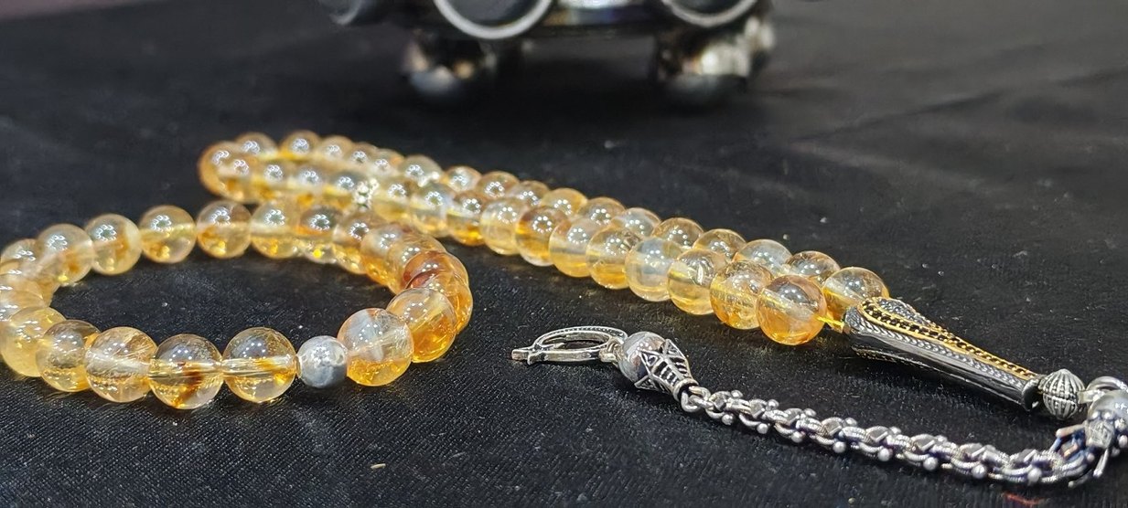 Sitrin taşı tespih ve bileklik takım - Görsel 5