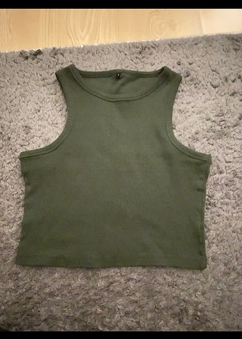 Halter yaka haki bluz