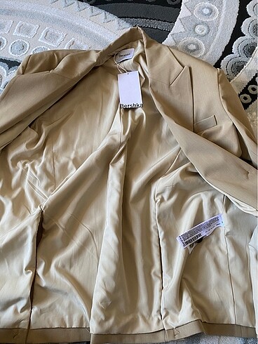 s Beden camel Renk BERSHKA markalı oversize blazer
