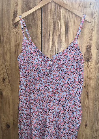 Pembe V Yakalı Midi Kadın Tulum - Görsel 3