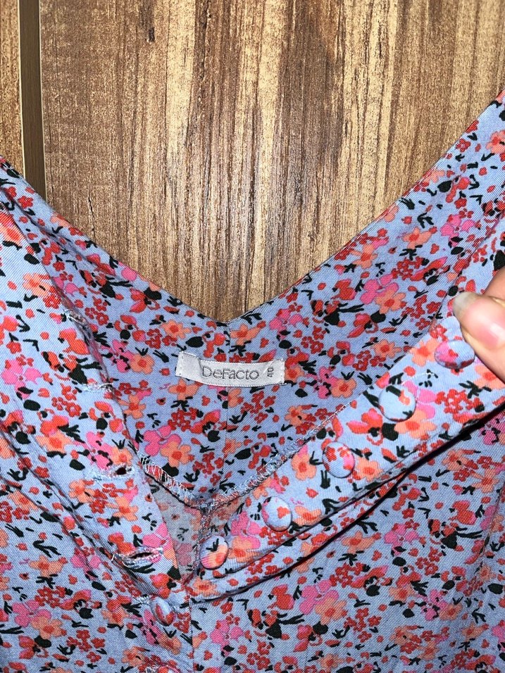 Pembe V Yakalı Midi Kadın Tulum - Görsel 4