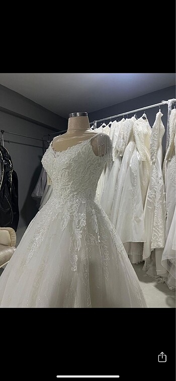 Askılı A kesim Gelinlik - Görsel 3