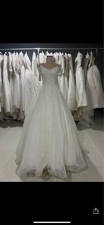 Askılı A kesim Gelinlik - Görsel 4