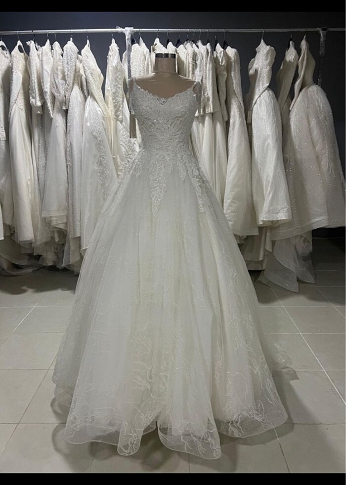 Askılı A kesim Gelinlik - Görsel 4