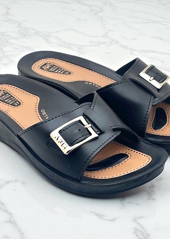 Siyah Kadın Dolgu Topuklu Terlik 3 Lü Set - Görsel 2