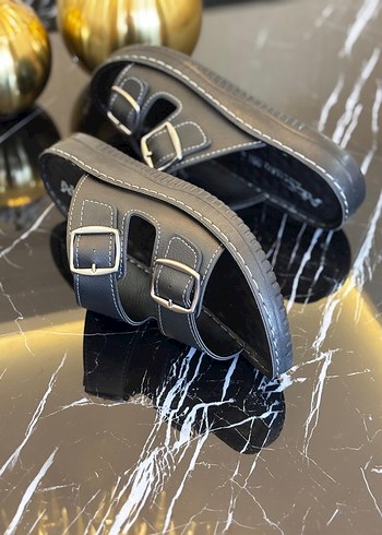 Klasik Siyah Erkek Terlikler Tokalı - Görsel 4