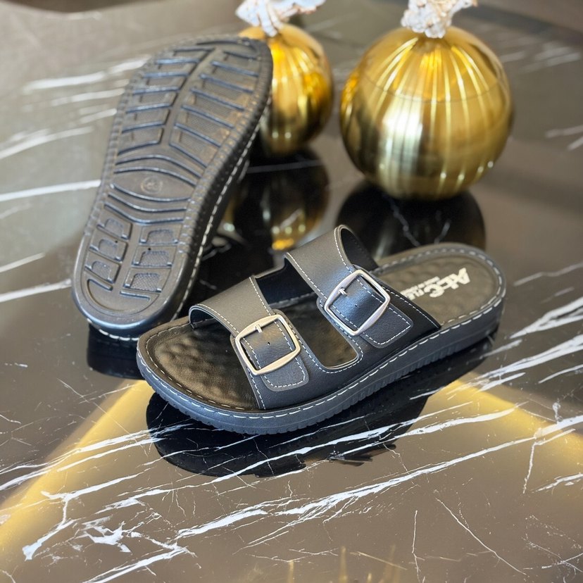 Klasik Siyah Erkek Terlikler Tokalı - Görsel 5