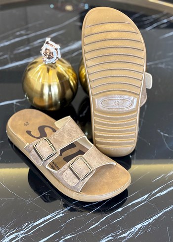 Bej Tokalı Erkek Çift Toka Terlik - Görsel 5