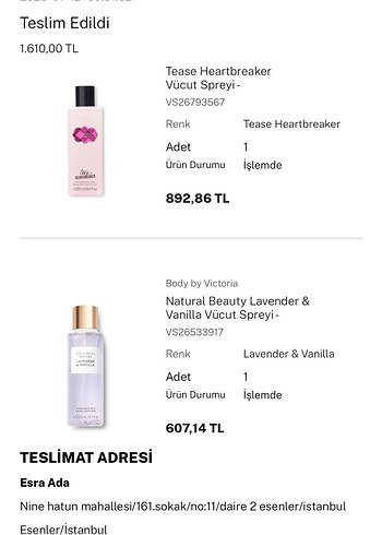Victoria s Secret Victoria's Secret Lavanta & Vanilya Kadın Parfümü